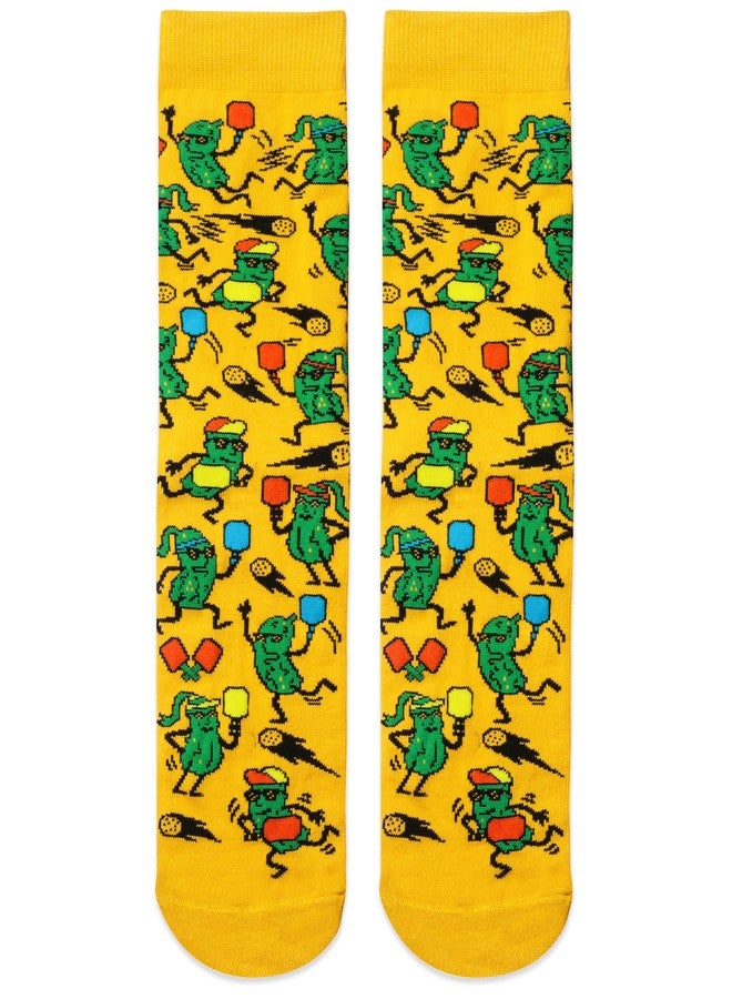 Lavley Funny Pickleball Socks for Adults - Colorful Novelty Gifts for Men, Women, & Teens - Crew Length, One Size Fits Most (US, Alpha, One Size, Regular, Regular, Pickleballer) - Image 4